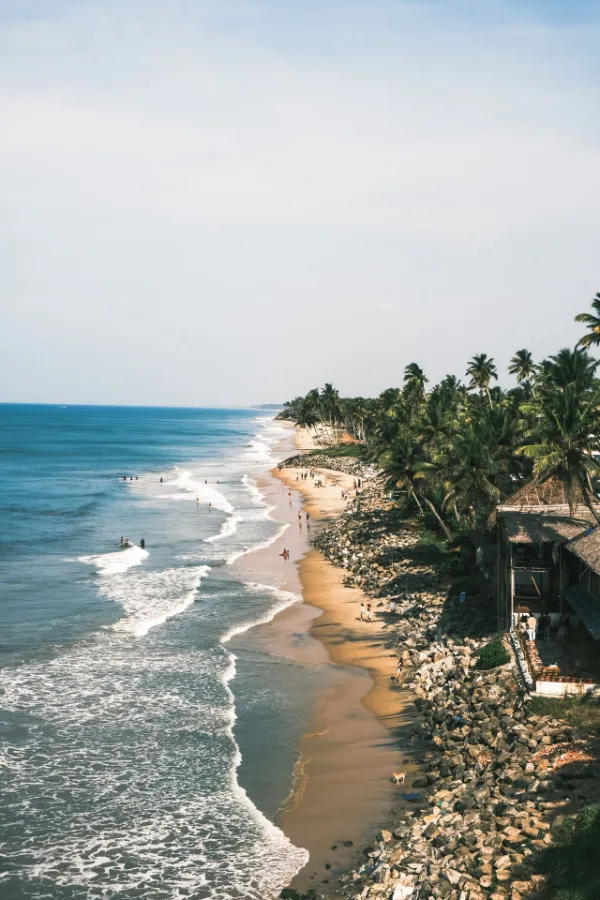 A breathtaking view of Varkala Beach in Kerala India