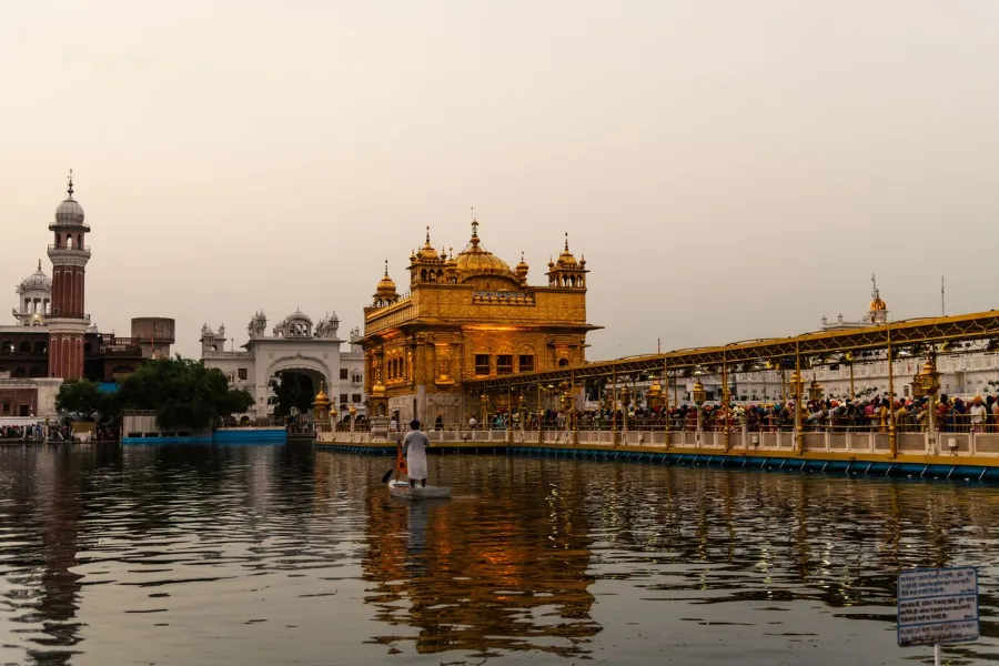 A serene view of the Golden Temple in Amritsar India