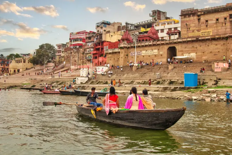 Serene boat ride along the Ganges River Varanasi
