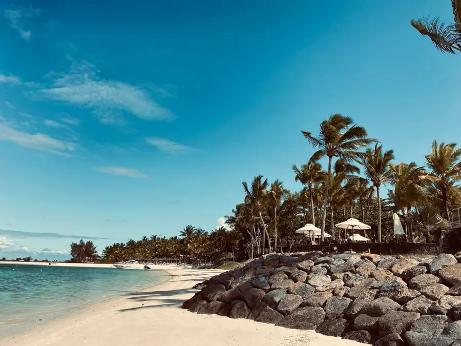 Serene sandy beach in Moka District Mauritius